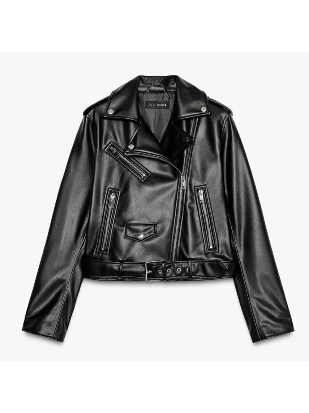 1465 NWT ZARA FAUX LEATHER BIKER JACKET SZ XS